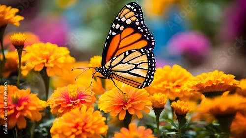 A macro shot of a butterfly on a flower showcased nature s beauty 