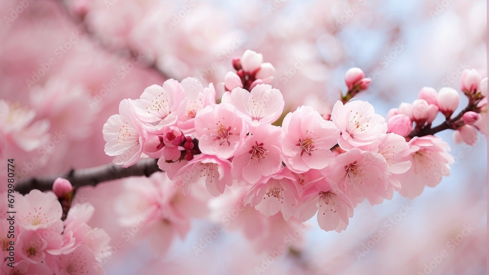 Obraz premium pink cherry blossoms photo