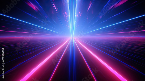 Abstract Neon lights on the background in the futuristic style