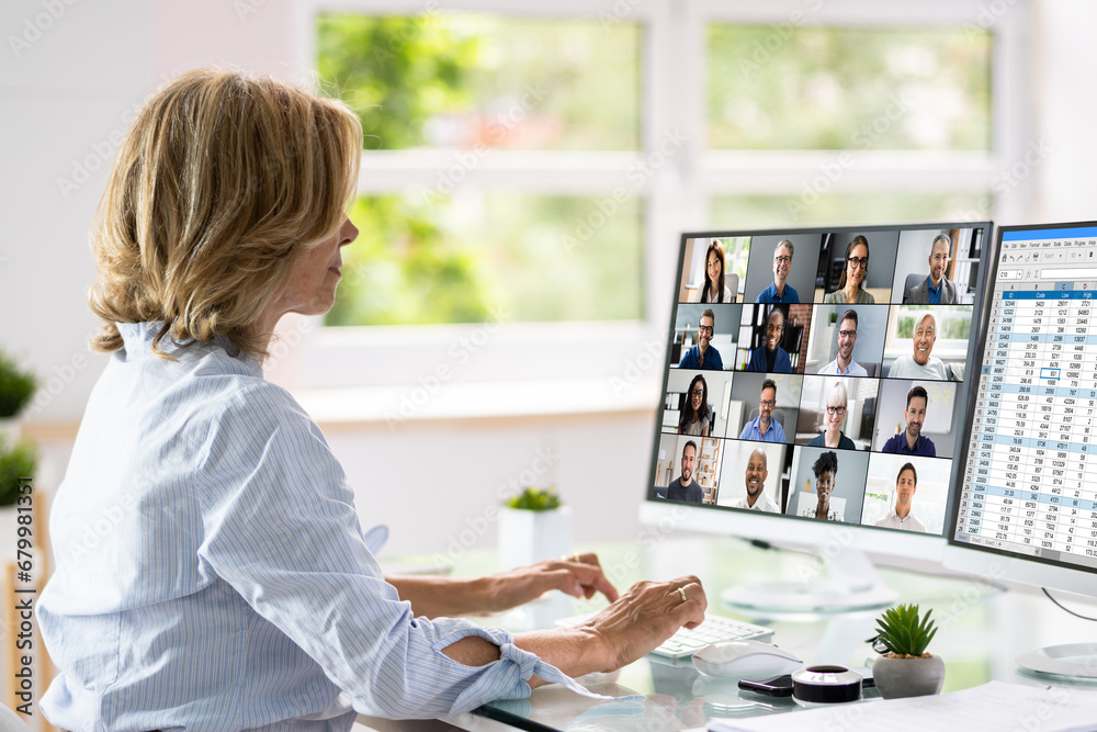 Video Conference Meeting Call - obrazy, fototapety, plakaty 
