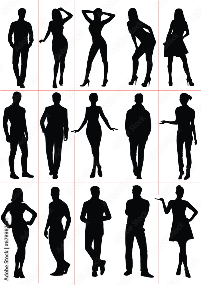 silhouettes of people vector