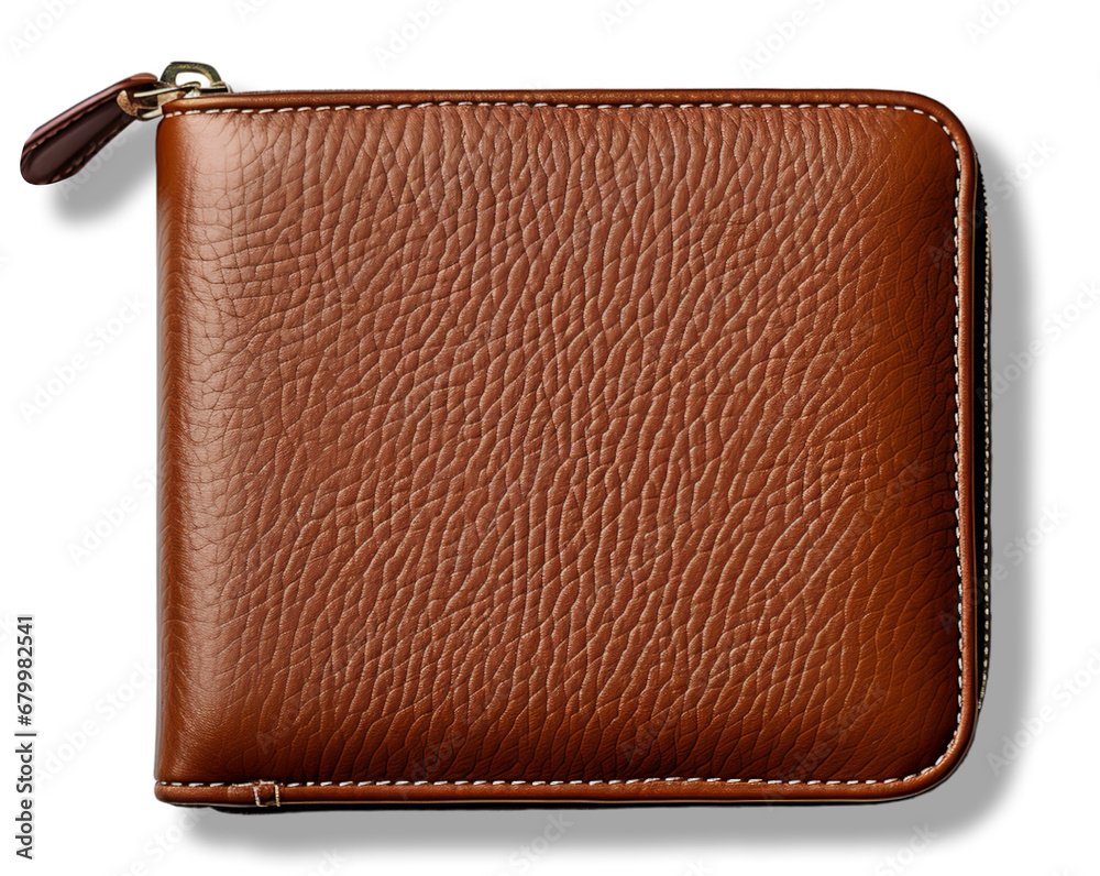 brown leather wallet portrait with front view, single mockup template ...