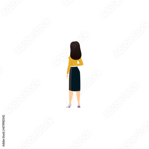 vector set of women's poses with cute movements flat