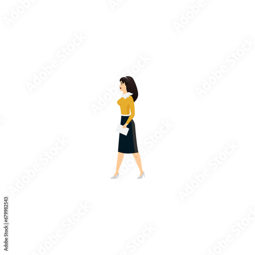 vector set of women's poses with cute movements beautiful