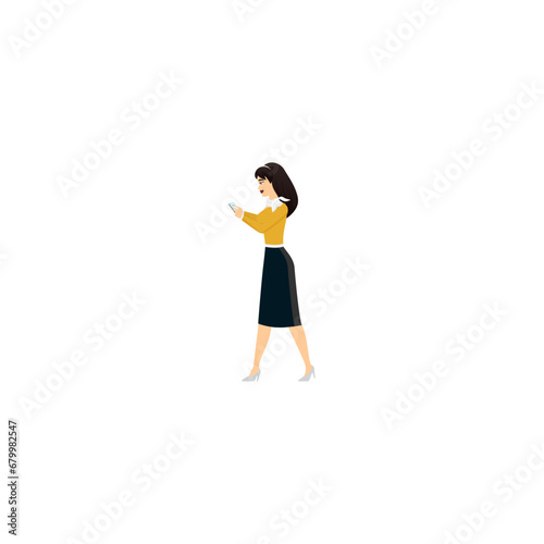 vector set of women's poses with cute movements women