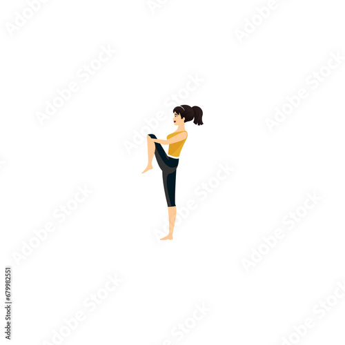 vector set of women's poses with cute movements simple