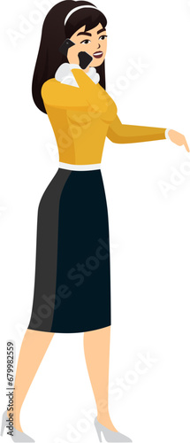 vector set of women's poses with cute movements minimal