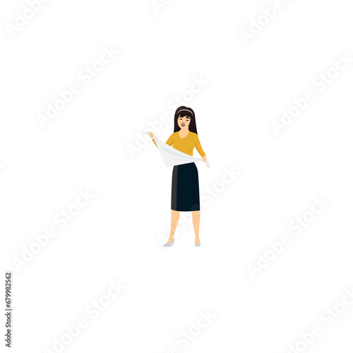 vector set of women's poses with cute movements colorful