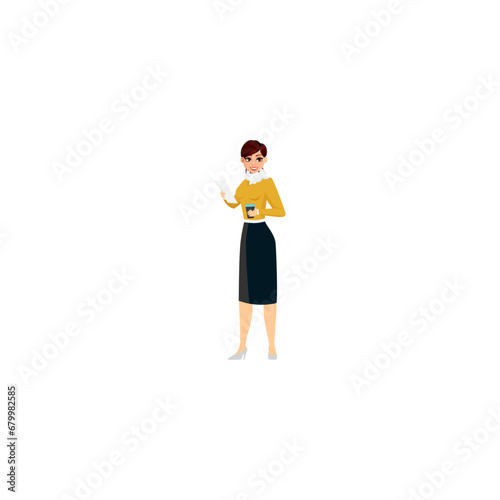 vector set of women's poses with cute movements anniversary
