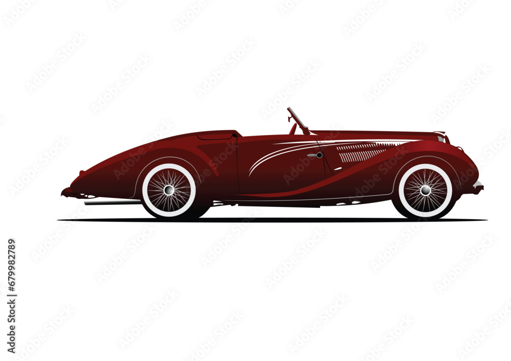 Luxury Cabriolet  on isolated white background. Vector illustration
