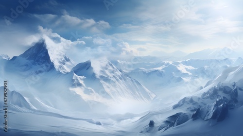 Snow-covered mountains glistened in the winter sunlight, © Visual Aurora