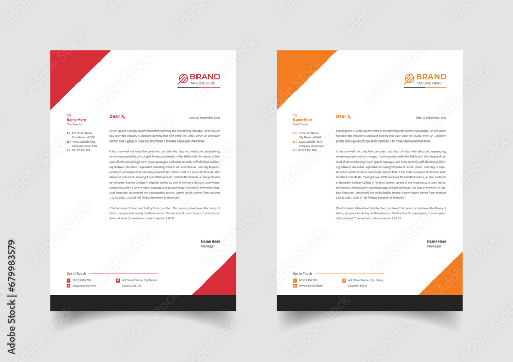 Creative business letterhead template design