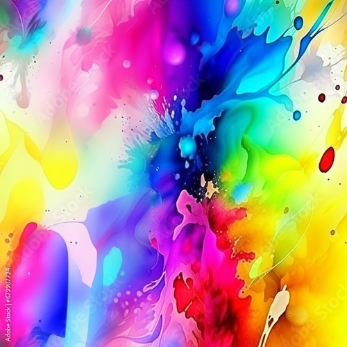 Abstract contemporary modern watercolor art. Minimalist illustration in yellow, blue and red shades.