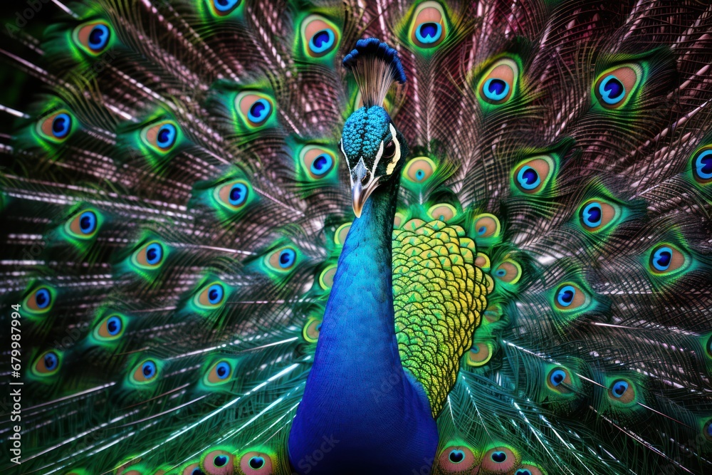 Obraz premium peacock with feathers out