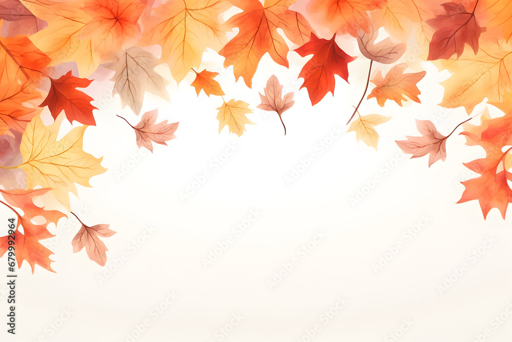 Autumn leaves border frame background. Autumn leaves border frame background.