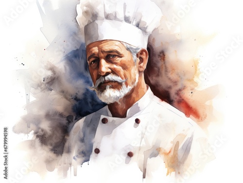 Chef, watercolor illustration