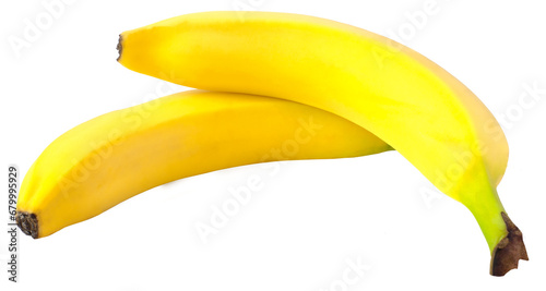 Two bananas isolated on a white background. Clipping mask for quick highlighting photo