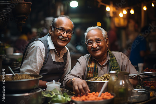 two men of indian origin are cooking typical indian food to celebrate india's republic day. man cooking