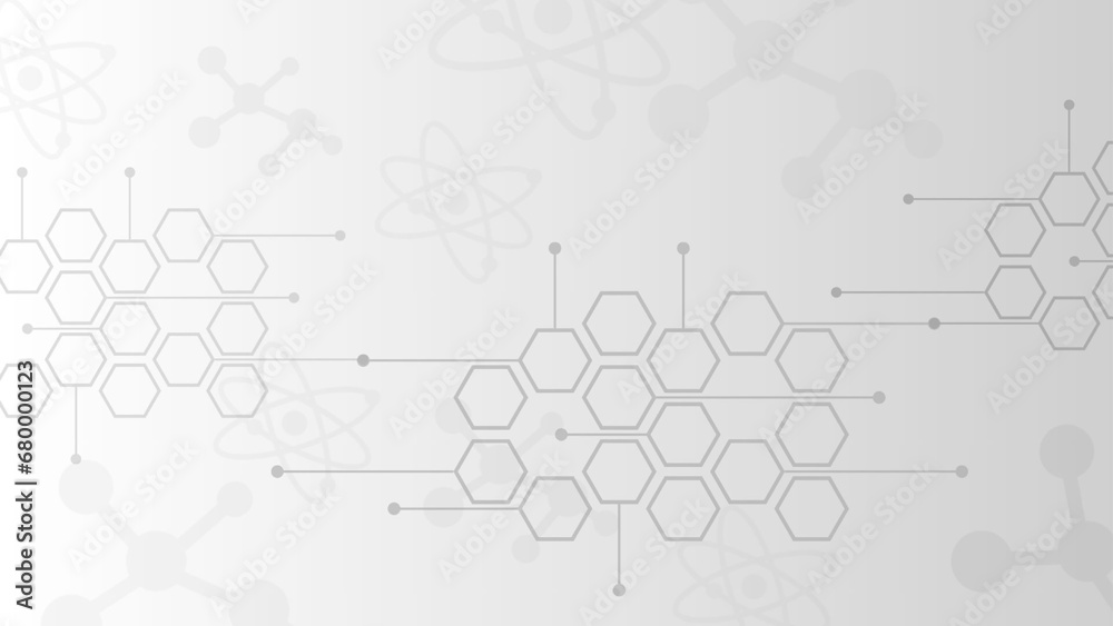 Fototapeta premium Abstract chemistry pattern on soft gray background