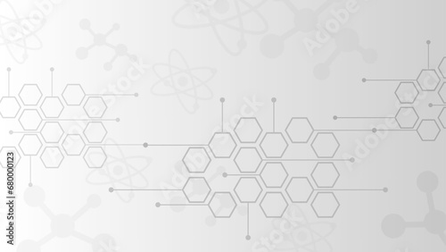 Abstract chemistry pattern on soft gray background