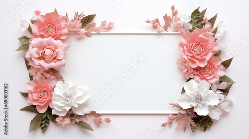 A frame with blossoms on it