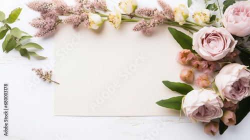 A frame with blossoms on it