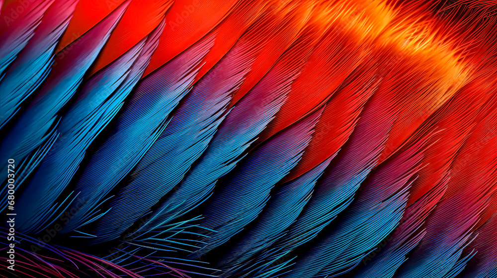 Obraz premium Close-up photo of the colors of a tropical bird's feathers