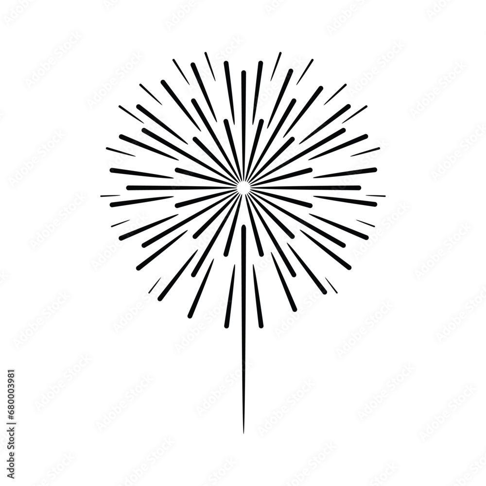 Pyrotechnics Firework icon logo vector realistic with  festival symbols isolated vector illustration
