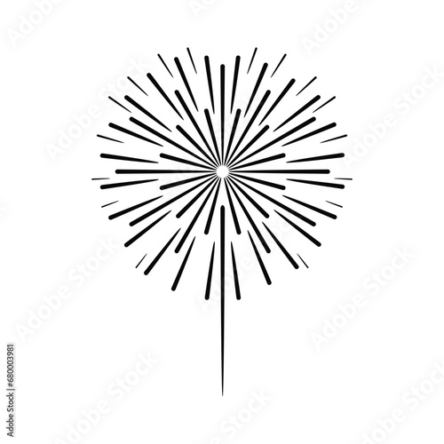 Pyrotechnics Firework icon logo vector realistic with festival symbols isolated vector illustration
