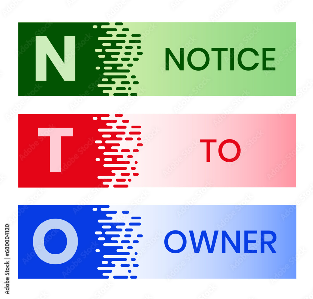 NTO - Notice To Owner acronym. business concept background. vector illustration concept with keywords and icons. lettering illustration with icons for web banner, flyer NTO - Notice To Owner acronym. business concept background. vector illustration concept with keywords and icons. lettering illustration with icons for web banner, flyer