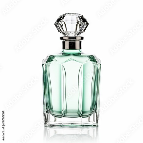 Glass perfume bottle isolated on white background