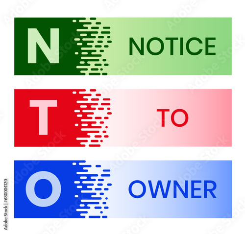 NTO - Notice To Owner acronym. business concept background. vector illustration concept with keywords and icons. lettering illustration with icons for web banner, flyer