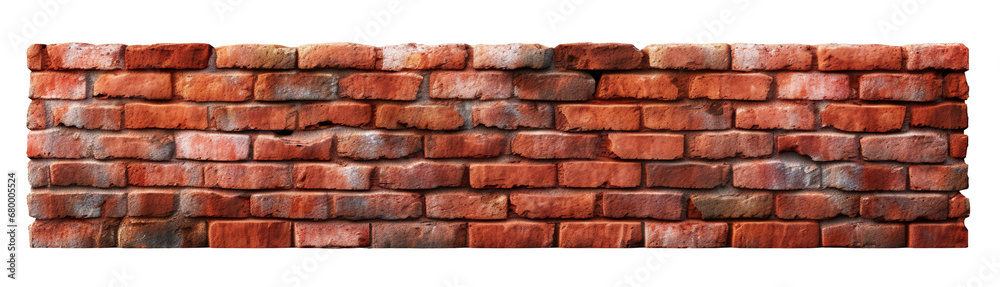 Obraz premium Red brick wall, cut out