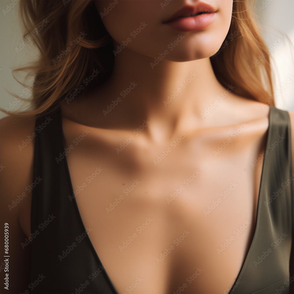 Woman necklace mockup closeup model portrait. Fashion beauty jewelry necklace pendant mockup
Woman necklace mockup closeup model portrait. Fashion beauty jewelry necklace pendant mockup