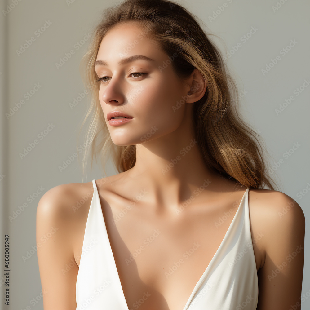 Woman necklace mockup closeup model portrait. Fashion beauty jewelry necklace pendant mockup
Woman necklace mockup closeup model portrait. Fashion beauty jewelry necklace pendant mockup