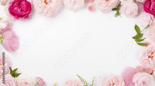 Clear picture outline encompass by a flower outline of english roses space for duplicate