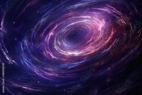 A swirling vortex of stars and galaxies rendered in a deep cosmic texture