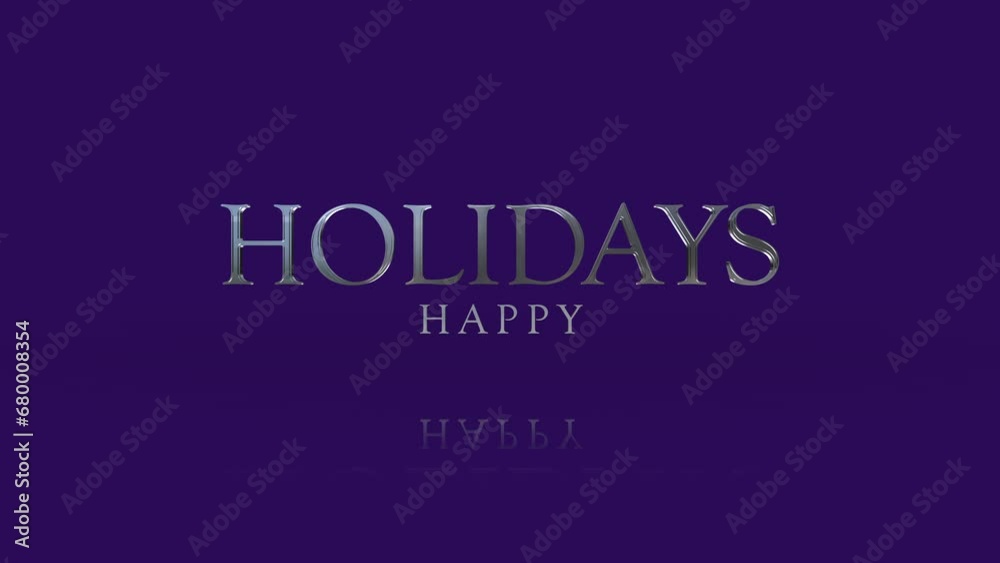 Elegance Happy Holidays text on purple gradient, motion promo, winter and holidays style background Elegance Happy Holidays text on purple gradient, motion promo, winter and holidays style background