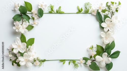 Obraz na płótnie Imaginative frame for a picture of blossoms plenitude of blossoms green foundati