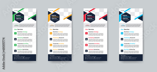 Modern creative corporate business dl flyer or rack card layout concept background flyer brochure cover template for grow up your business to the next level