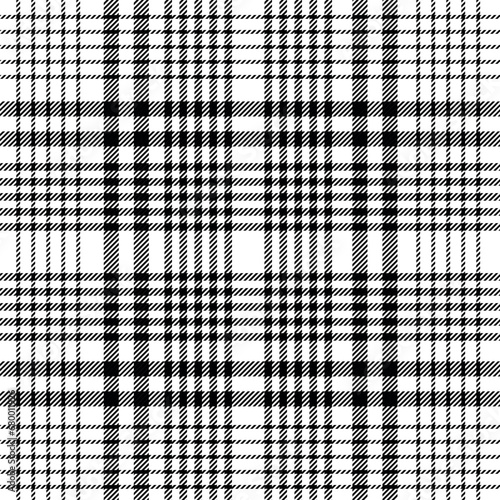 black and white checkered pattern. Pied-de-poule seamless pattern in black and white. Seamless tartan two tone classic hounds tooth check plaid graphic for modern textile. Vector EPS 10