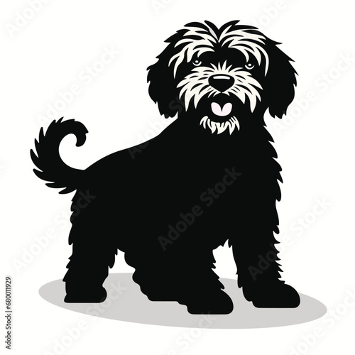 Labradoodle silhouettes and icons. black flat color simple elegant Labradoodle animal vector and illustration.