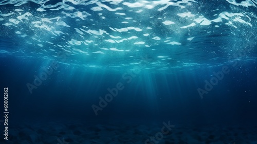 Blue background of foaming deep sea water