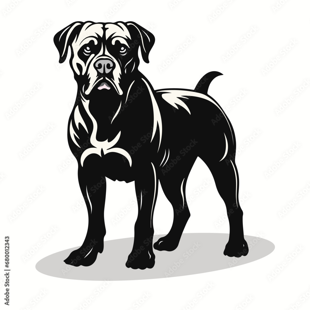 Cane Corso silhouettes and icons. black flat color simple elegant Cane Corso animal vector and illustration.