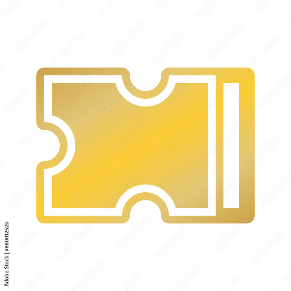 golden coupon ticket. Yellow gradient icon on white background. Vector illustration. golden coupon ticket. Yellow gradient icon on white background. Vector illustration.