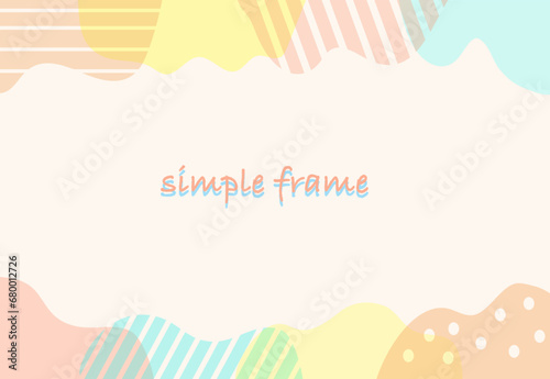 シンプルな流線形のフレームイラストポストカード