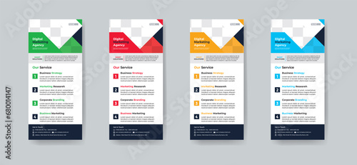 Modern creative corporate business dl flyer or rack card layout concept background flyer brochure cover template for grow up your business to the next level