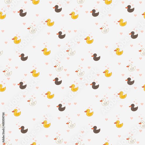 vector illustration of duck seamless pattern