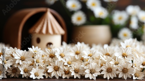 Symbol House Stands Among White Daisies  HD  Background Wallpaper  Desktop Wallpaper