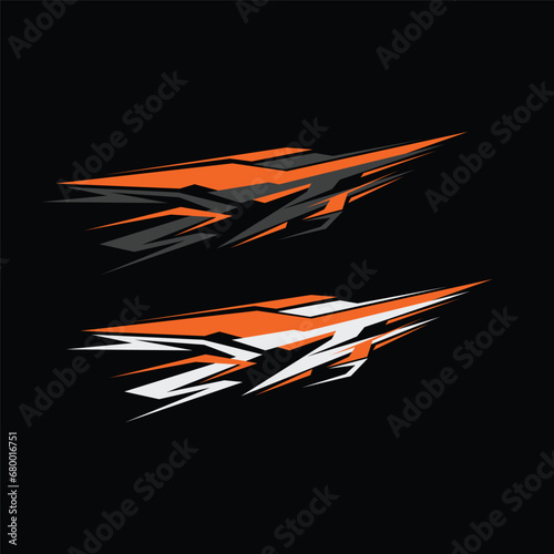 car wrapping sticker template design vector. car modification sticker.
